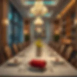 Elegant dining setup at مطعم بحر الامارات