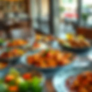 Vibrant Selection of Traditional Dishes A vibrant spread of traditional dishes served at مطعم مروش خليفة أ