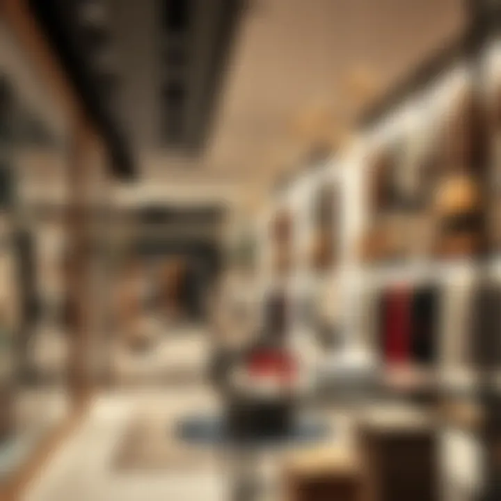 Interior view of a contemporary clothing store reflecting Dubai's cultural influence