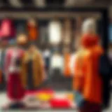 Vibrant fashion display in a Dubai retail store showcasing diverse clothing styles