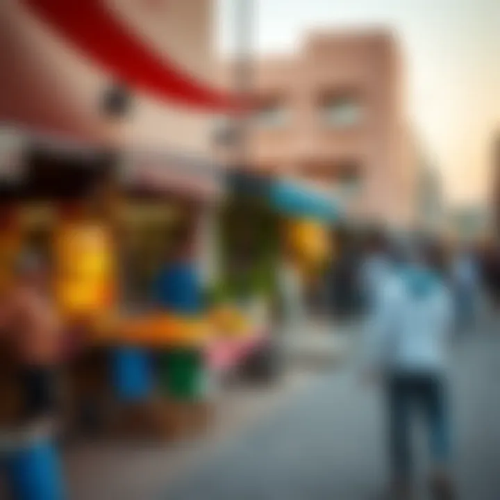 Vibrant lifestyle scene in Al Warqa 2 with local markets