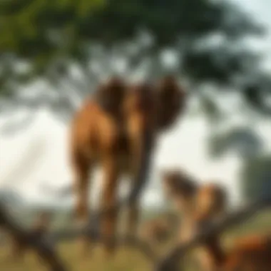 Lush landscape of a safari park in Dubai