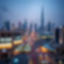 A panoramic view of Bur Dubai showcasing its skyline and vibrant atmosphere.