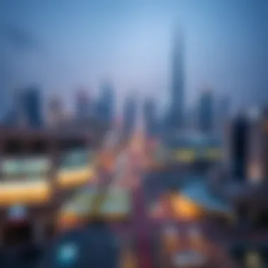 Bur Dubai Skyline A panoramic view of Bur Dubai showcasing its skyline and vibrant atmosphere.