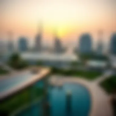 Panoramic View from Damac Villa Stunning view from a Damac Villa balcony overlooking Dubai skyline