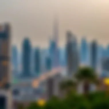 Transformation of Urban Living in Dubai Iconic Dubai skyline representing urban living