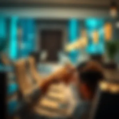 Engaging with Digital Governance through Dubai Now User interacting with the Dubai Now application on a smartphone