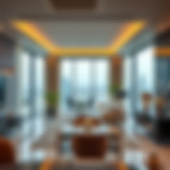 Interior of Luxurious Apartment Interior view of a luxurious apartment in Maze Tower, demonstrating modern living spaces