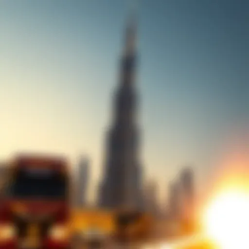 Stunning view of Burj Khalifa against the evening sky