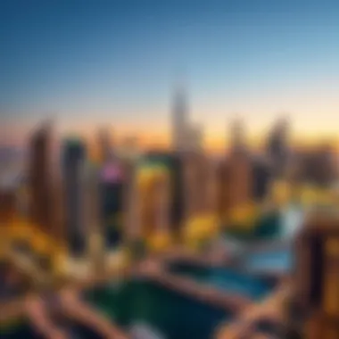 Stunning skyline view of Dubai Marina at night