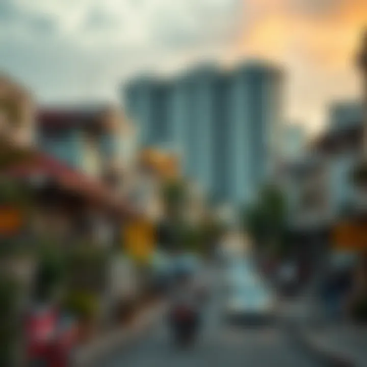 Vibrant neighborhood surrounding the Platinum Tower Cluster I