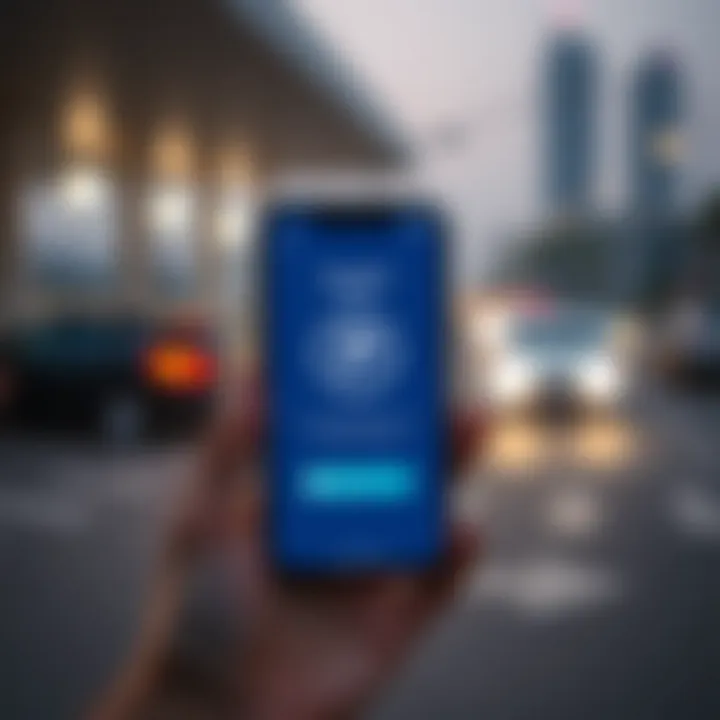 A smartphone displaying the Mawaqif parking app interface