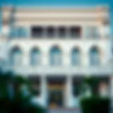 The stunning facade of the White Palace showcasing intricate architectural designs