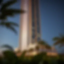 Exterior view of Thuraya Tower showcasing its contemporary design