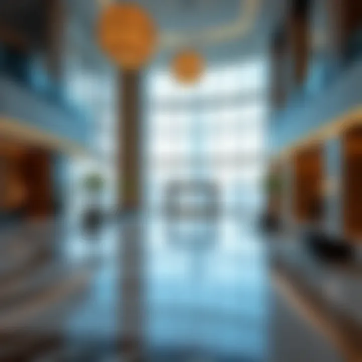Luxurious lobby area of Thuraya Tower highlighting modern architecture