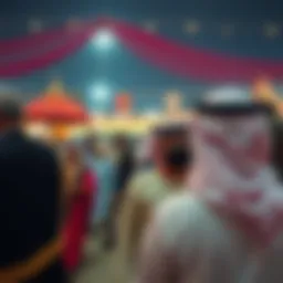 A vibrant cultural festival showcasing traditional Emirati art and performances