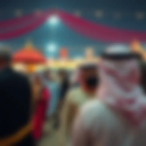 A vibrant cultural festival showcasing traditional Emirati art and performances
