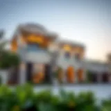 Luxurious villa exterior in Rashidiya