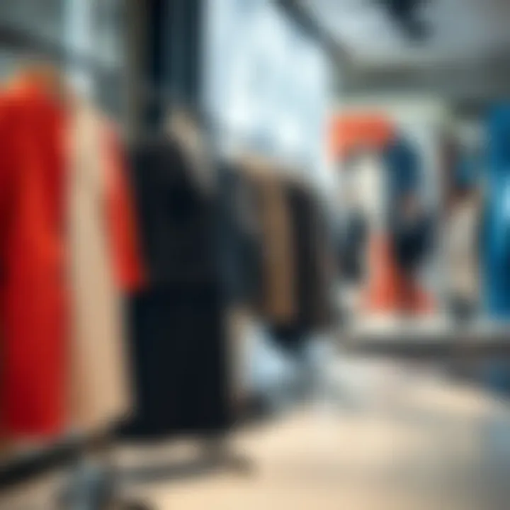 Fashionable clothing display in Zara highlighting current trends