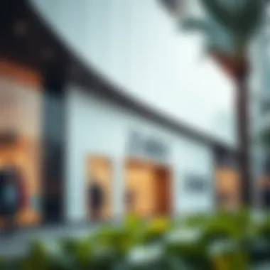 Exterior of Dubai Hills Mall featuring Zara's storefront