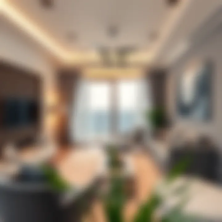 Stylish Living Space in Dubai Modern furnished living room in Dubai 1 BHK apartment