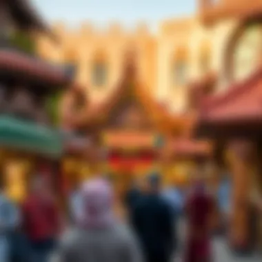 Cultural Pavilions Showcase Diverse cultural pavilions at Global Village