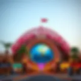Vibrant entrance of Global Village