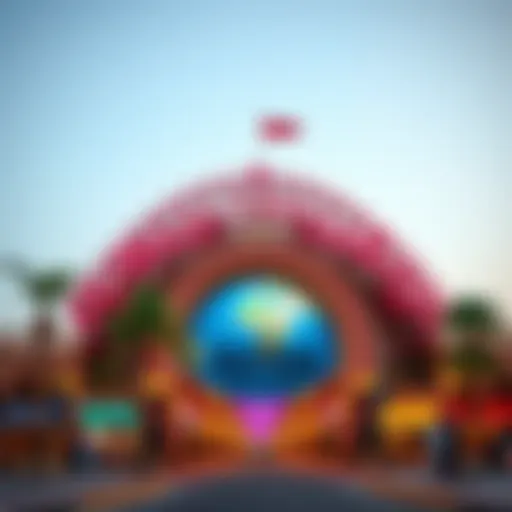 Vibrant entrance of Global Village
