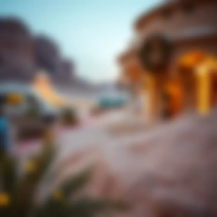 Majestic desert landscape during festive season