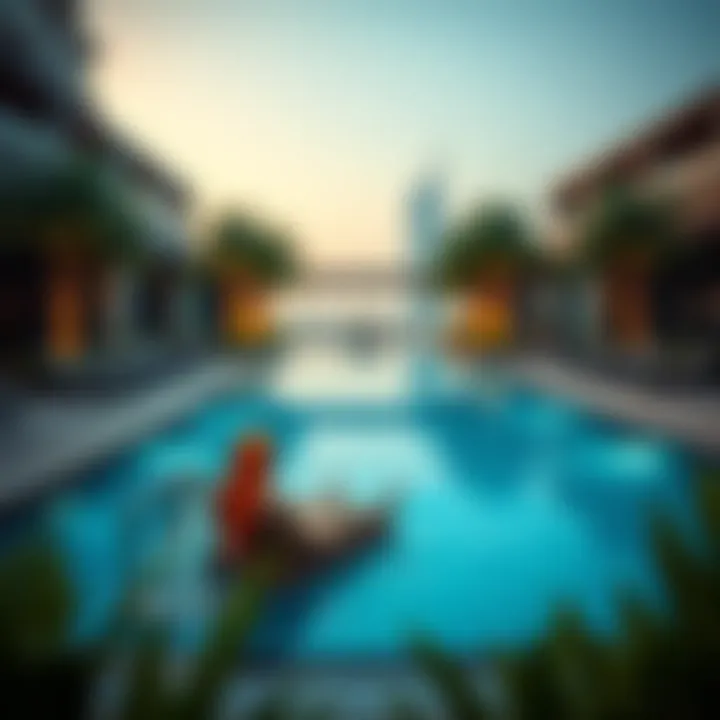 Luxurious pool area of Icon Tower 1