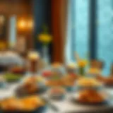 A beautifully arranged traditional iftar table showcasing an array of dishes