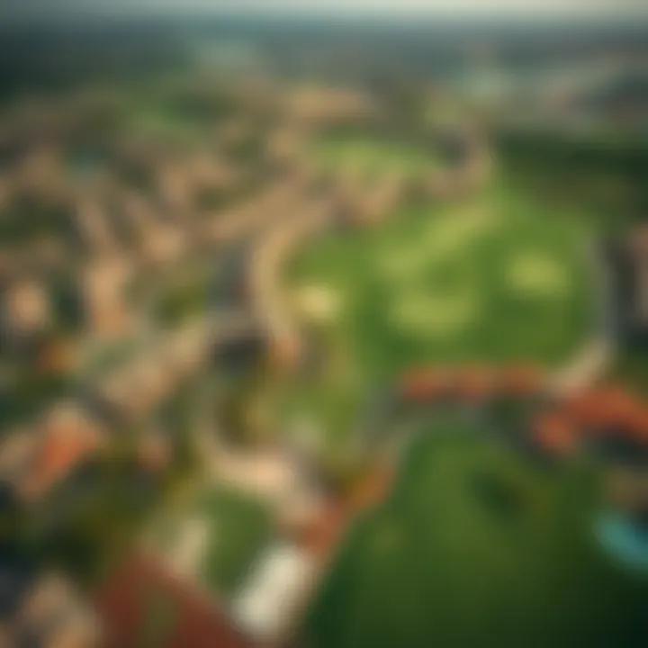 Aerial Overview of Jumeirah Golf Estates Aerial view of Jumeirah Golf Estates showcasing the lush greens and residential areas