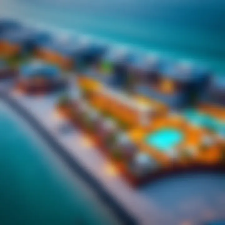An aerial view of Kite Beach Club highlighting the vibrant recreational areas.