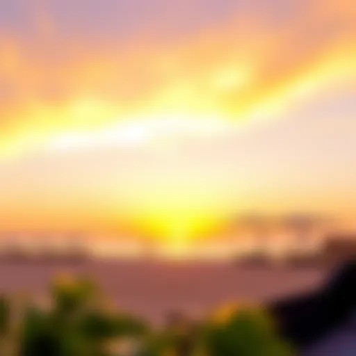 A serene view of Kite Beach at sunset showcasing the vibrant atmosphere.