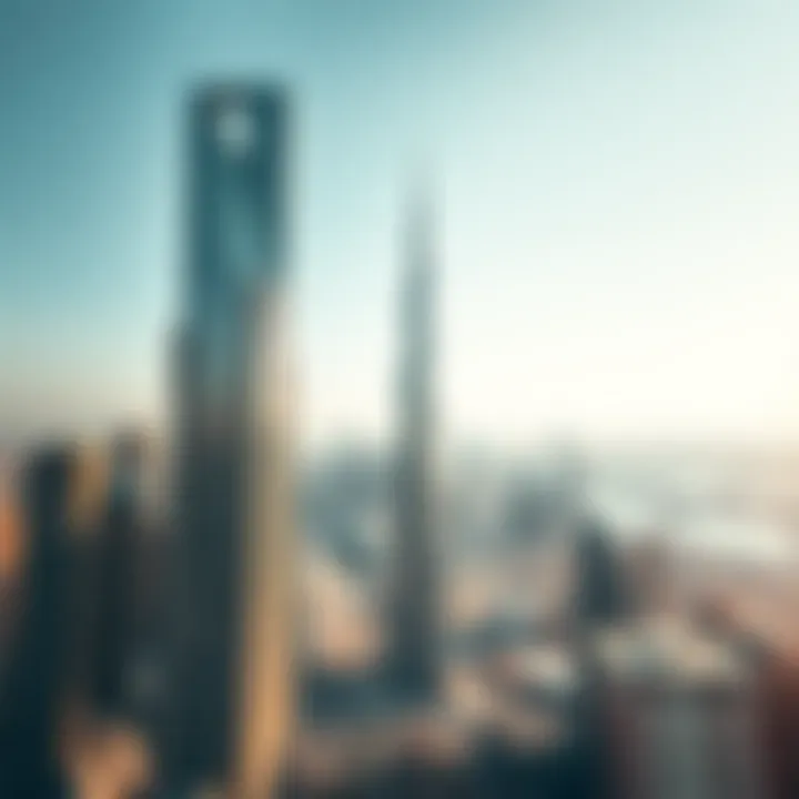 Liberty Tower Amidst Dubai's Iconic Skyline Aerial view of Dubai skyline featuring Liberty Tower