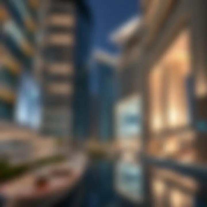 Architectural details of Marina Cascades showcasing modern design