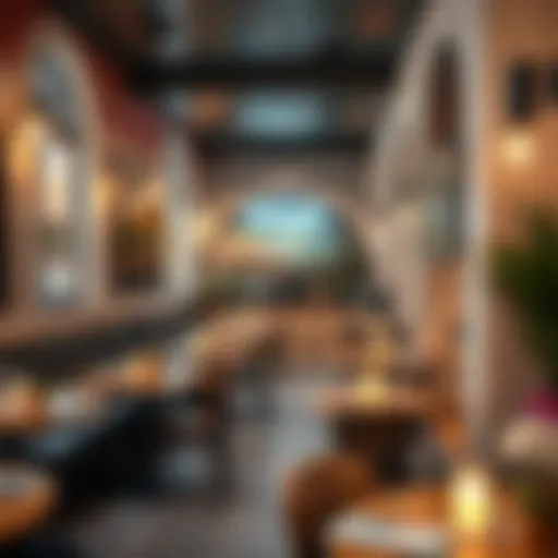 Cozy café interior with artistic decor