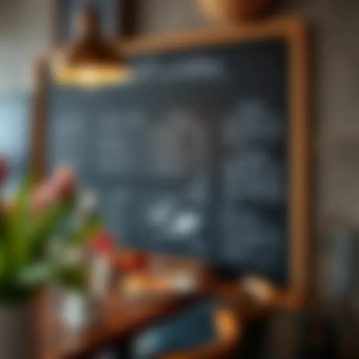 Unique Culinary Offerings at Marsa Al Bateen Cafés Diverse menu options displayed on a chalkboard