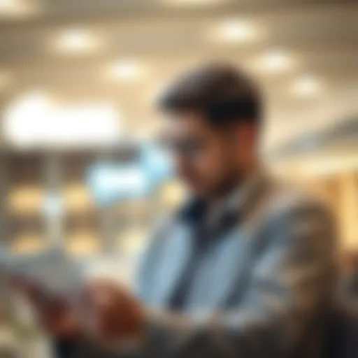 Exploring Banking Choices in the UAE A person reviewing banking options