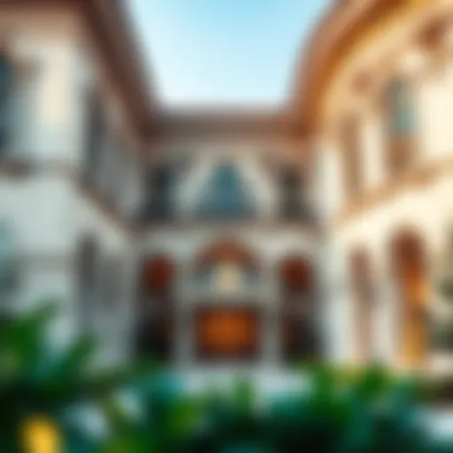 Exterior view of a luxurious palace residence in Dubai