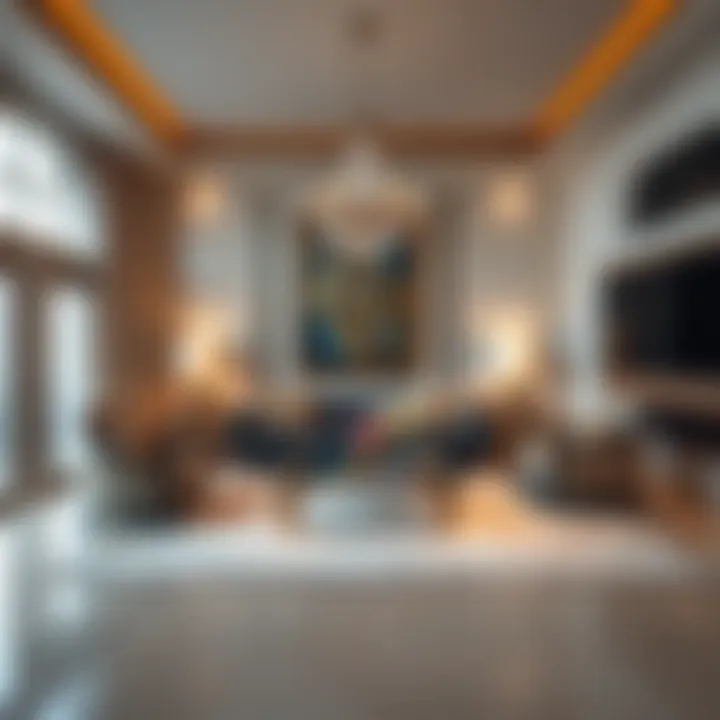 Elegant interior design of a palace residence living room