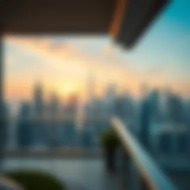 Stunning skyline view from a palace residence balcony