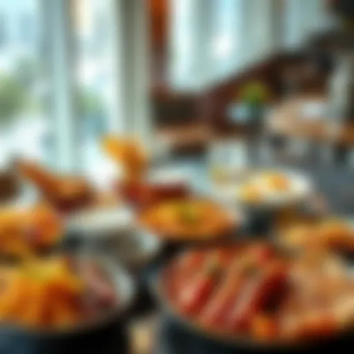 Traditional Emirati Breakfast Delights A lavish spread of traditional Emirati breakfast dishes showcasing local flavors and textures.