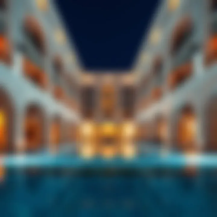 Architectural marvel of a hotel with a private pool