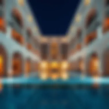 Architectural Marvel with Private Pool Architectural marvel of a hotel with a private pool