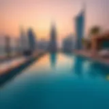 Luxurious private pool with stunning skyline view