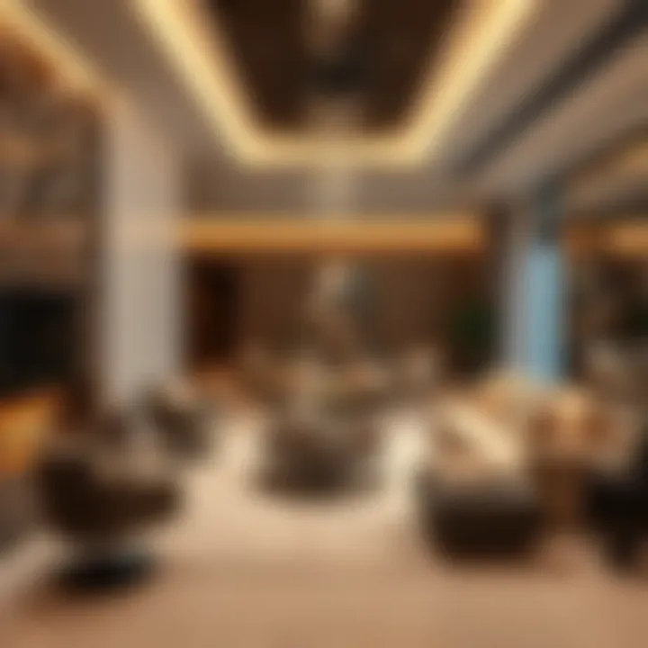 Luxurious living space within a Rabdan development, highlighting contemporary design and elegance.