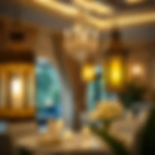 Elegant lanterns illuminating a dining space for Ramadan