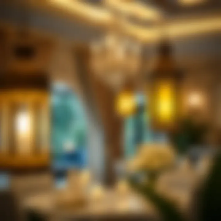 Elegant lanterns illuminating a dining space for Ramadan