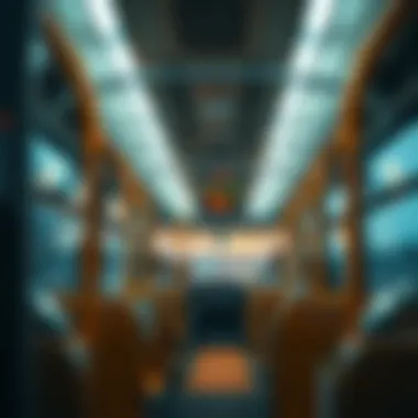 Inside view of a modern bus on Route 21